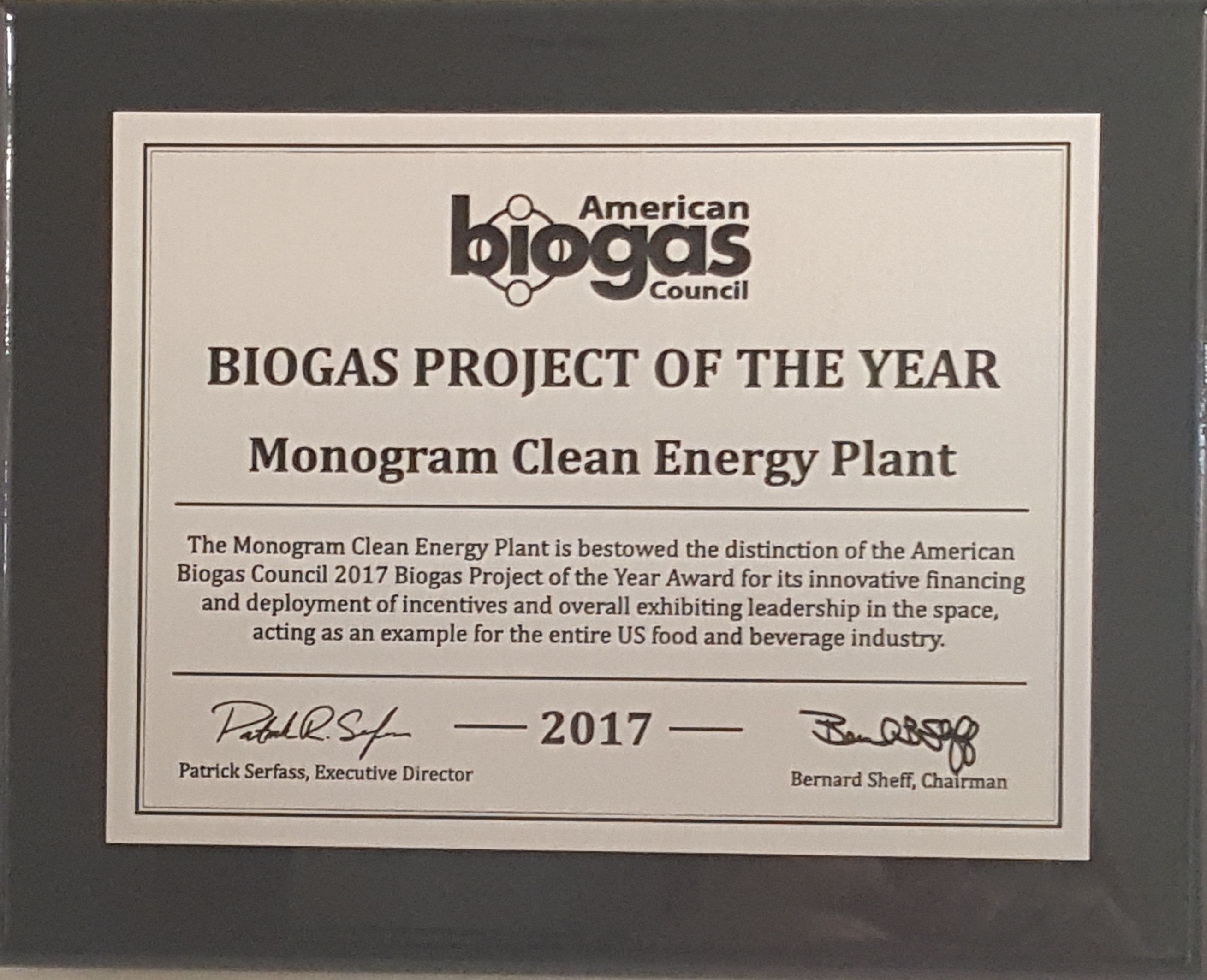 Biogas Project of the Year Award